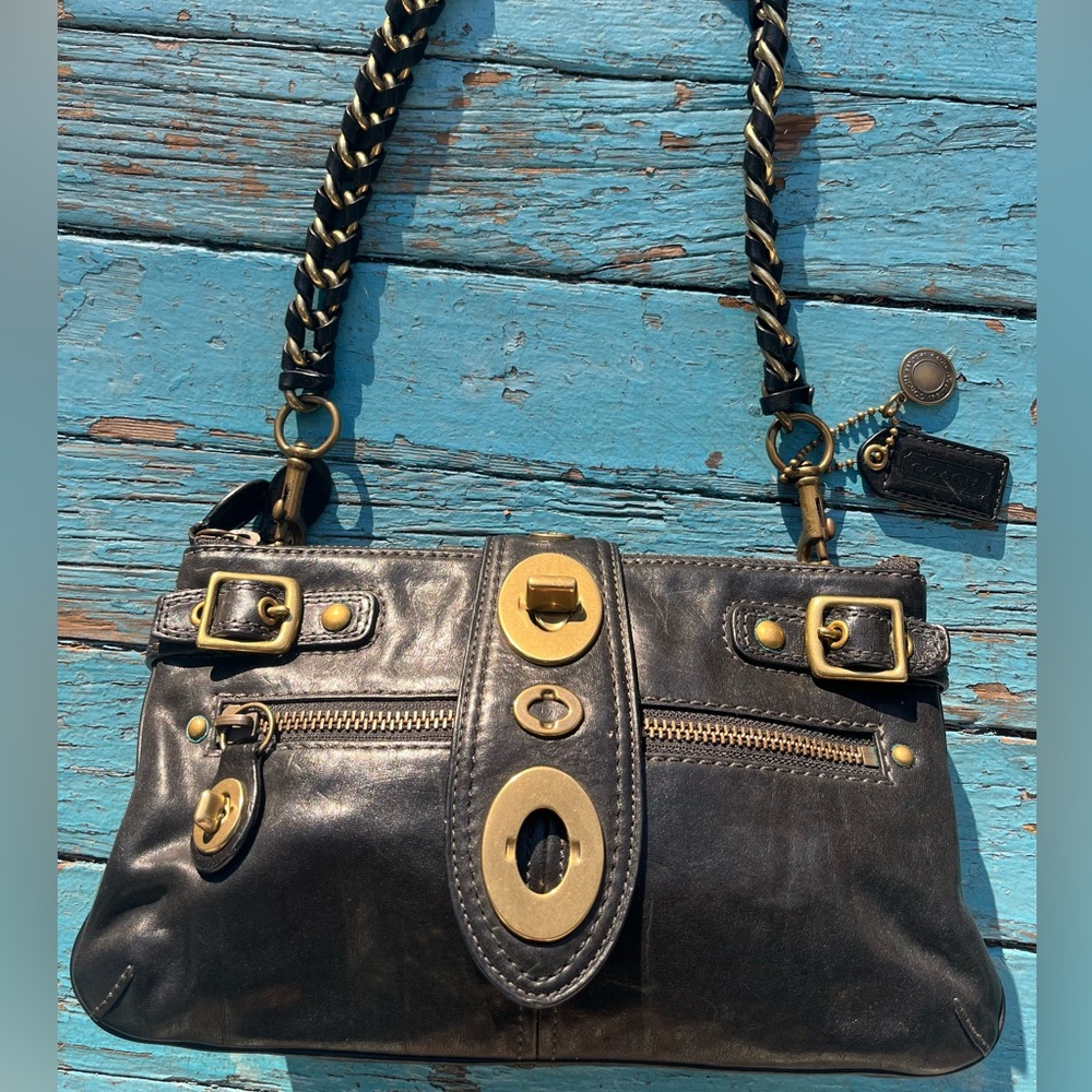 COACH Limited edition Legacy 11622 black leather bag with brass detailing